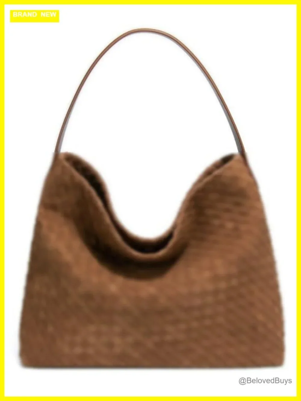Woven Suede Hobo Shoulder Bag